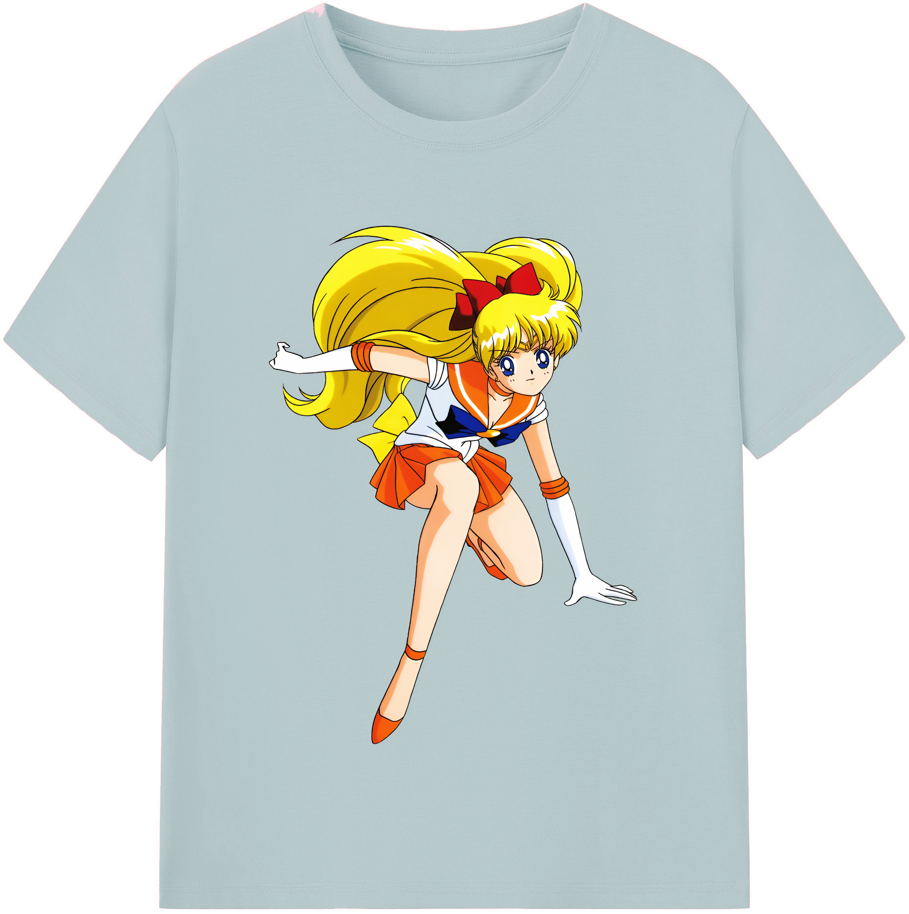 （画像用） 美少女戦士セーラームーン 愛野 美奈子 あいの みなこ Sailor Moon Aino Minako 綿100％半袖Tシャツ（フロントプリント）